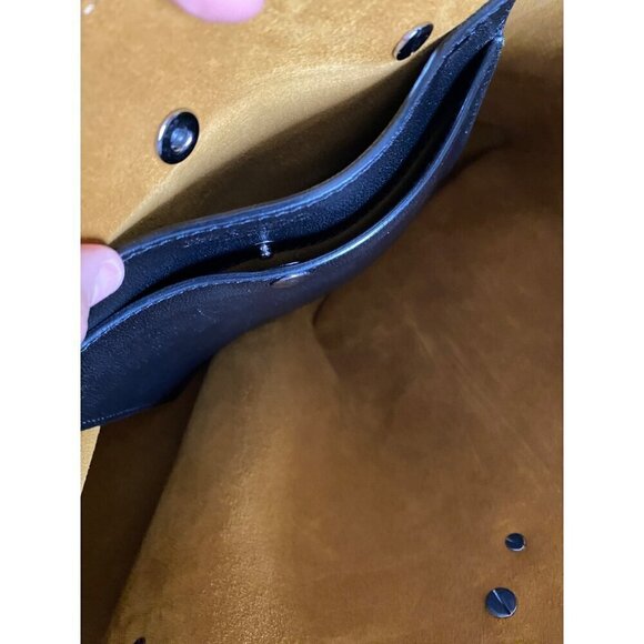 Jimmy Choo Leopard Twist Tote Suede Leather Trim Calf Hair Mustard Yellow Italy - Picture 7 of 16